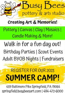 Elementary Connections Digital Edition advertisement for Busy Bees Pottery and Art Studio