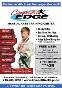 Elementary Connections Digital Edition advertisement for Competitive Edge Martial Arts Training Center