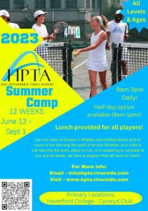 Elementary Connections Digital Edition advertisement for High Performance Tennis Academy Summer Camp