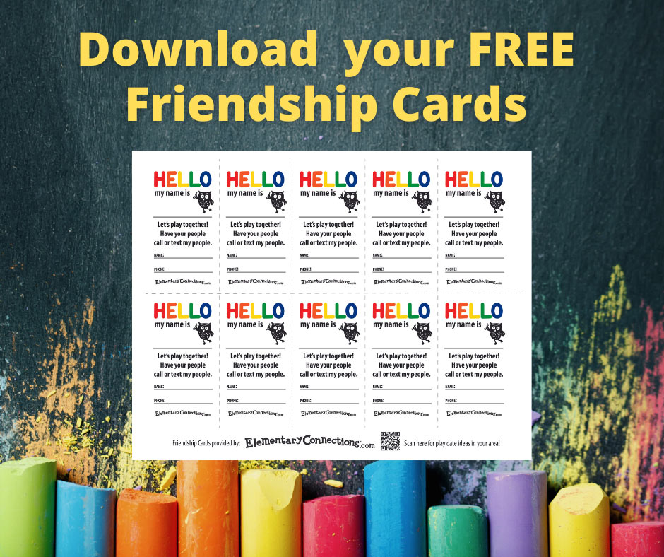 Graphic showing a friendship card template