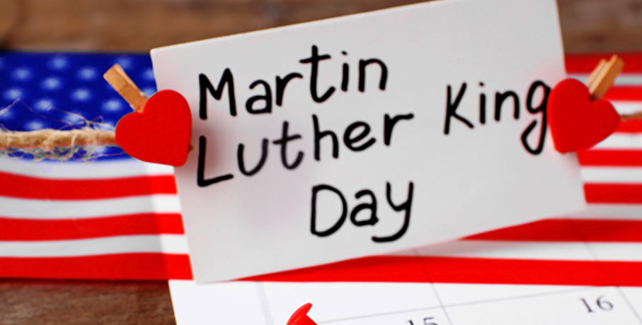 Martin Luther King Day note card with heart paper clips