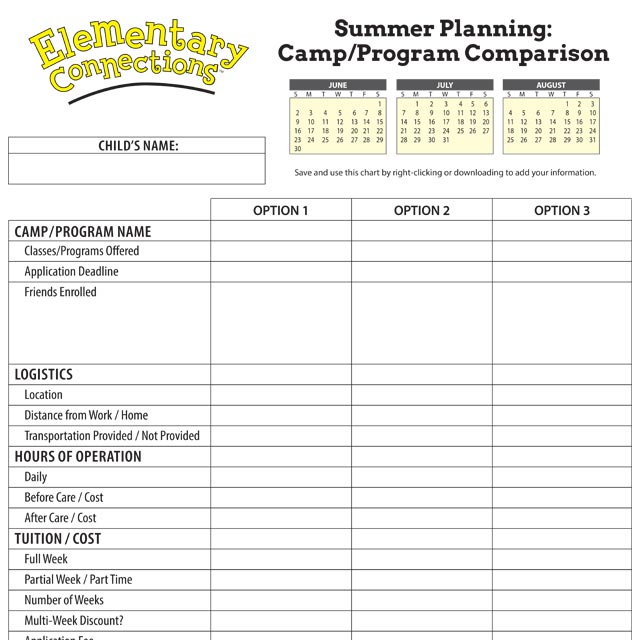 Summer Planning Camp Comparison thumbnail